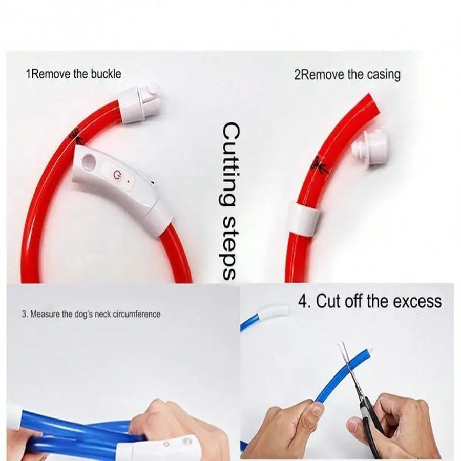 USB Rechargeable, LED Glow Collar, Night Safety, Dogs, Cats