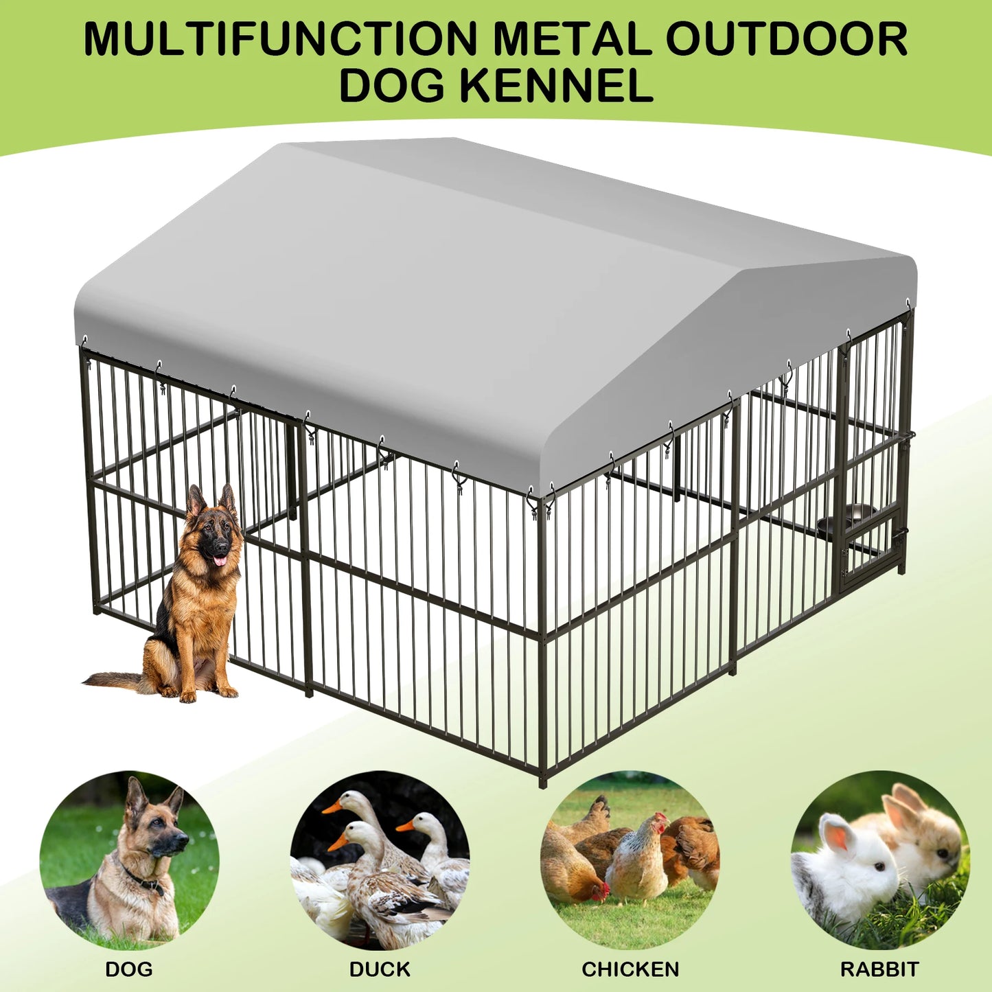 Heavy-Duty Outdoor Dog kennel with Roof