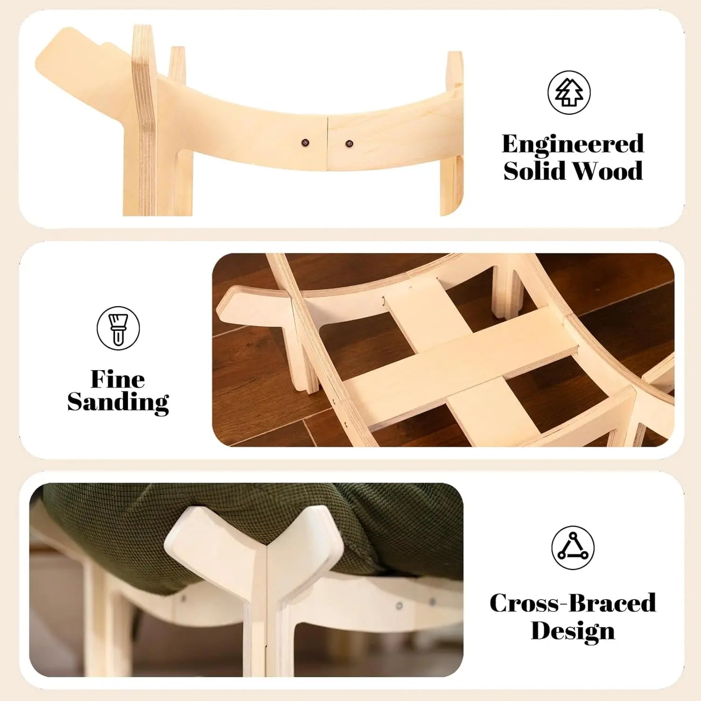 Green Fluffy Lounge Chair for Cats, Puppies