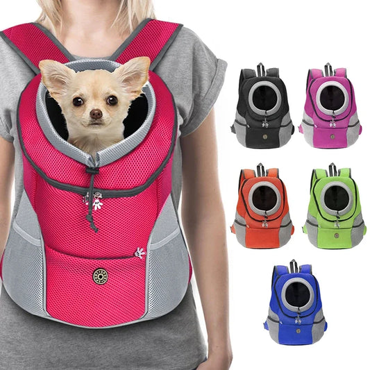 Pet Backpack Travel Bag Breathable Safety Reflective Strips