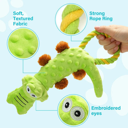 Dog Squeaky Toy, 2 Pack,, Tug of War Toys, Chew Toy