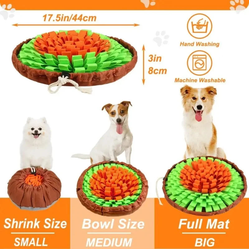 Washable Felt Pet Sniffing Pad , Foldable Dog Feeding Mat