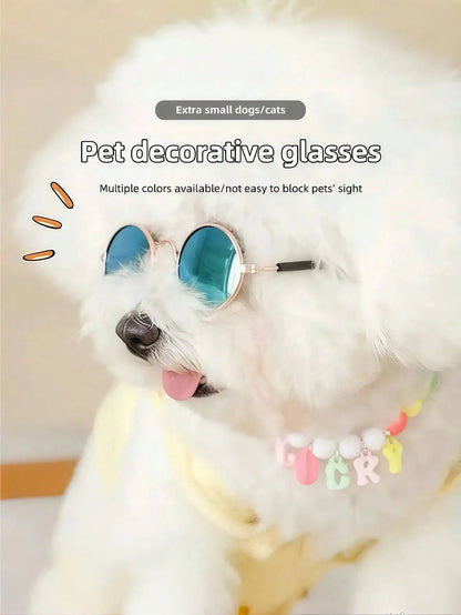 Pet Mini Round Sunglasses with Anti-Slip Strap,