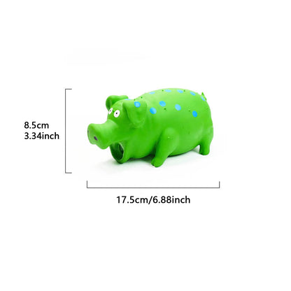 Fun natural latex spotted pig voice dog toy bite resistant and teeth cleaning interactive pet toy