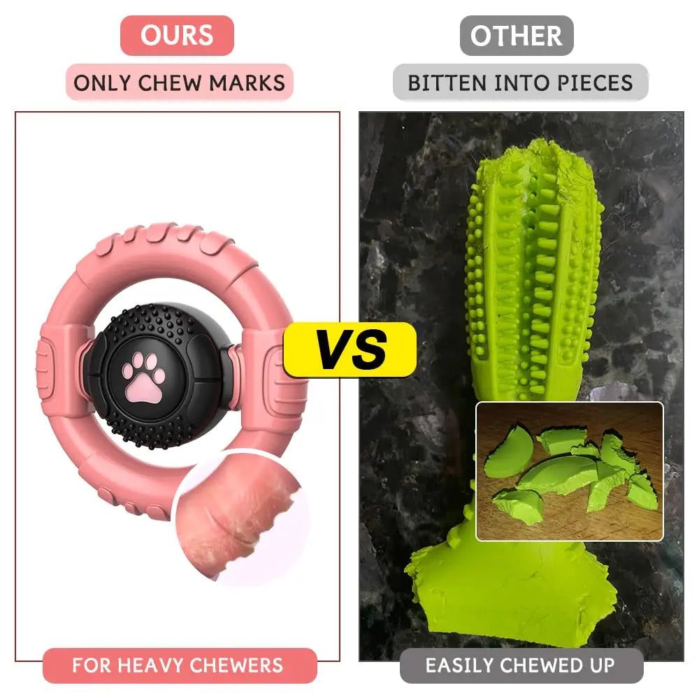 Dog Toys for Aggressive Chewers Large Medium Breed, Indestructible Squeaky Dog Chew Toys, Tough Nylon Rubber Interactive Dog