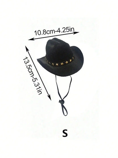 Western-Style Hat, Adjustable, in Multiple Colors, Dogs or Cats