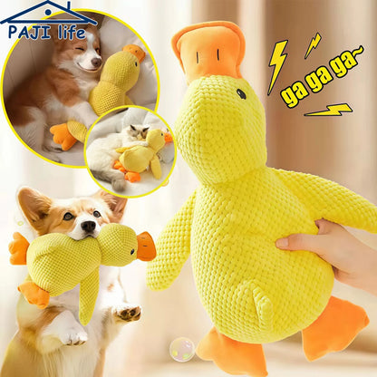 Duck Toy, Chew Resistant, Quacking Sound, Teeth Grinding Relief, Small or Large Dog