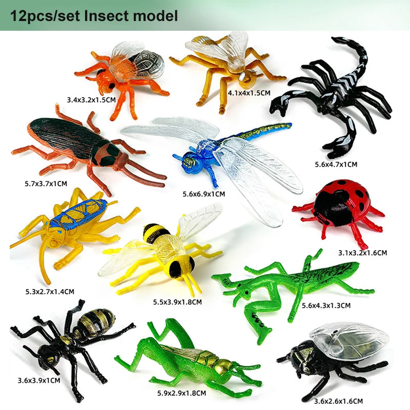 12pcs Wild Insect Mode Toy Set