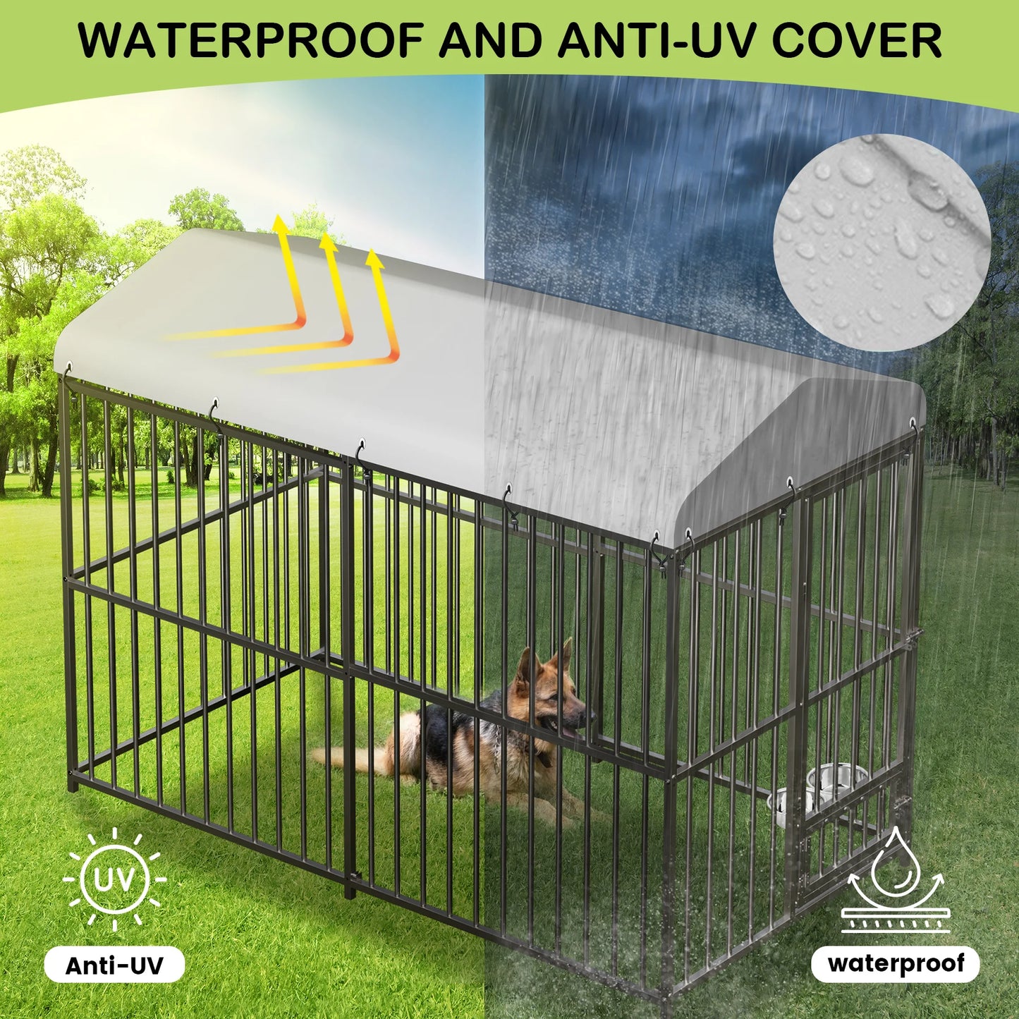 Heavy-Duty Outdoor Dog kennel with Roof